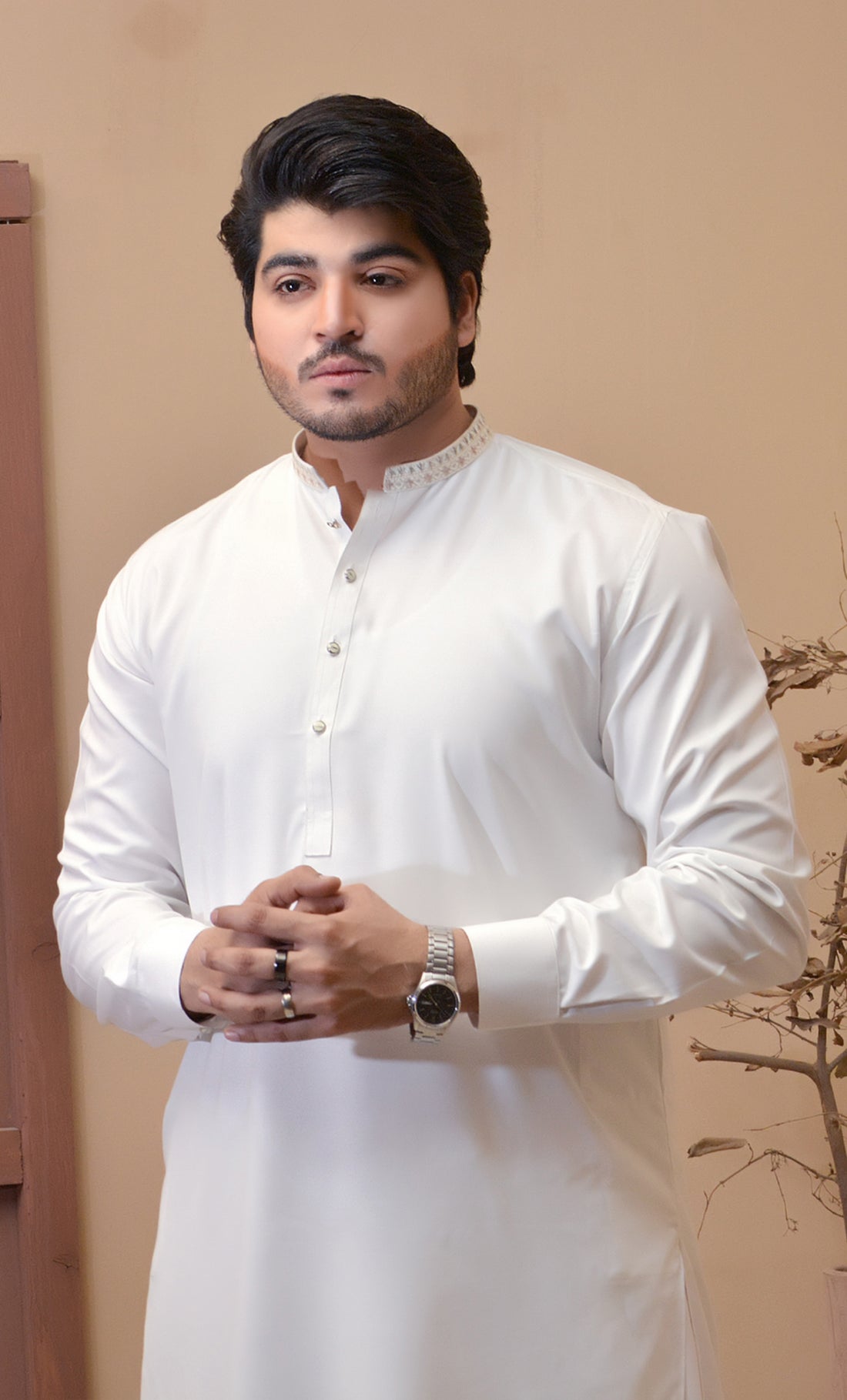 Off white Blended Shalwar kameez
