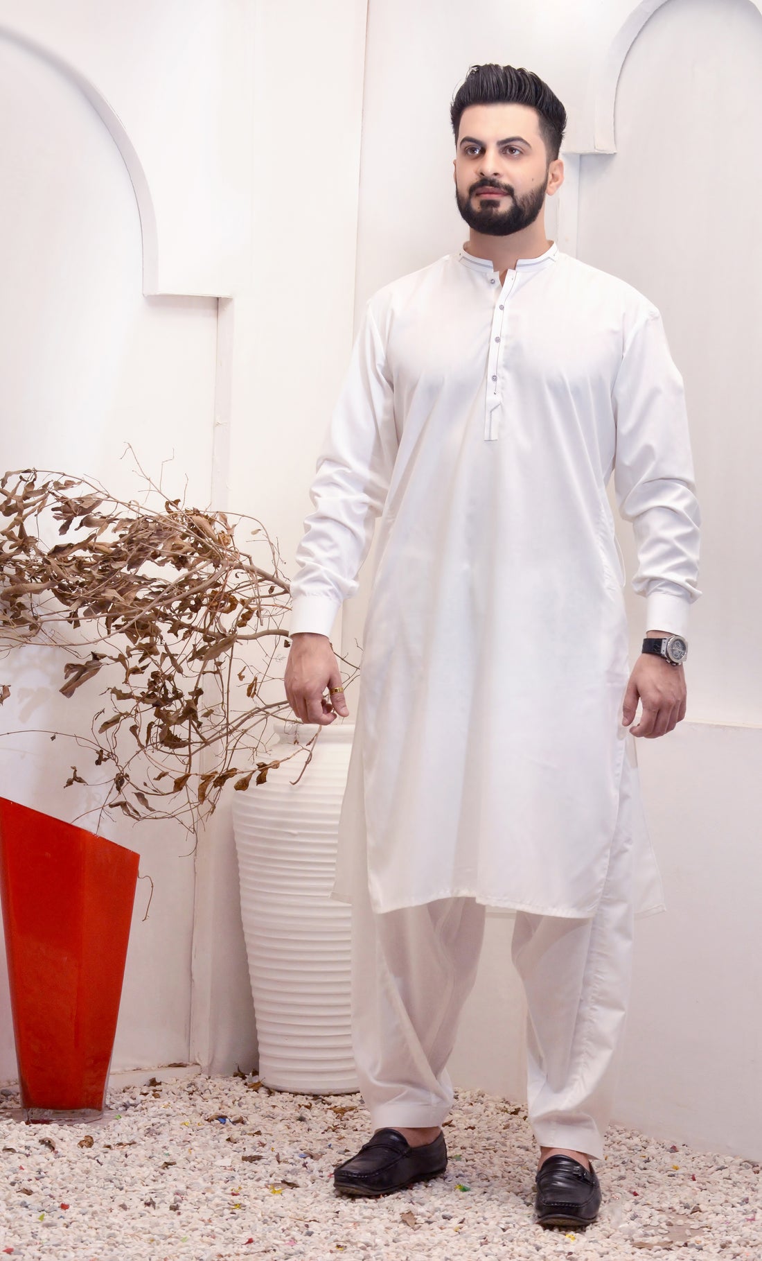 Off White Blended Shalwar kameez (1542)