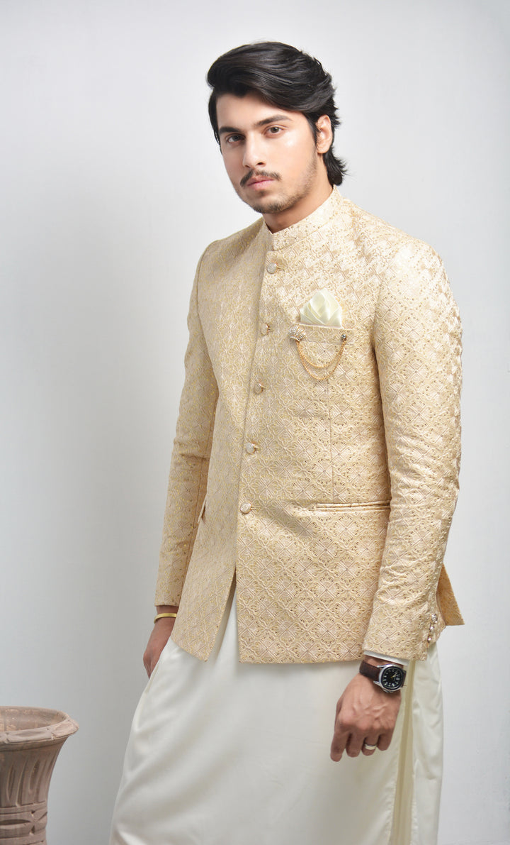 Golden Semi Formal Prince Coat